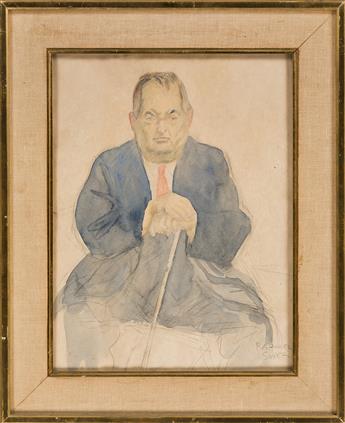 RAPHAEL SOYER Portrait of Joseph Stella.